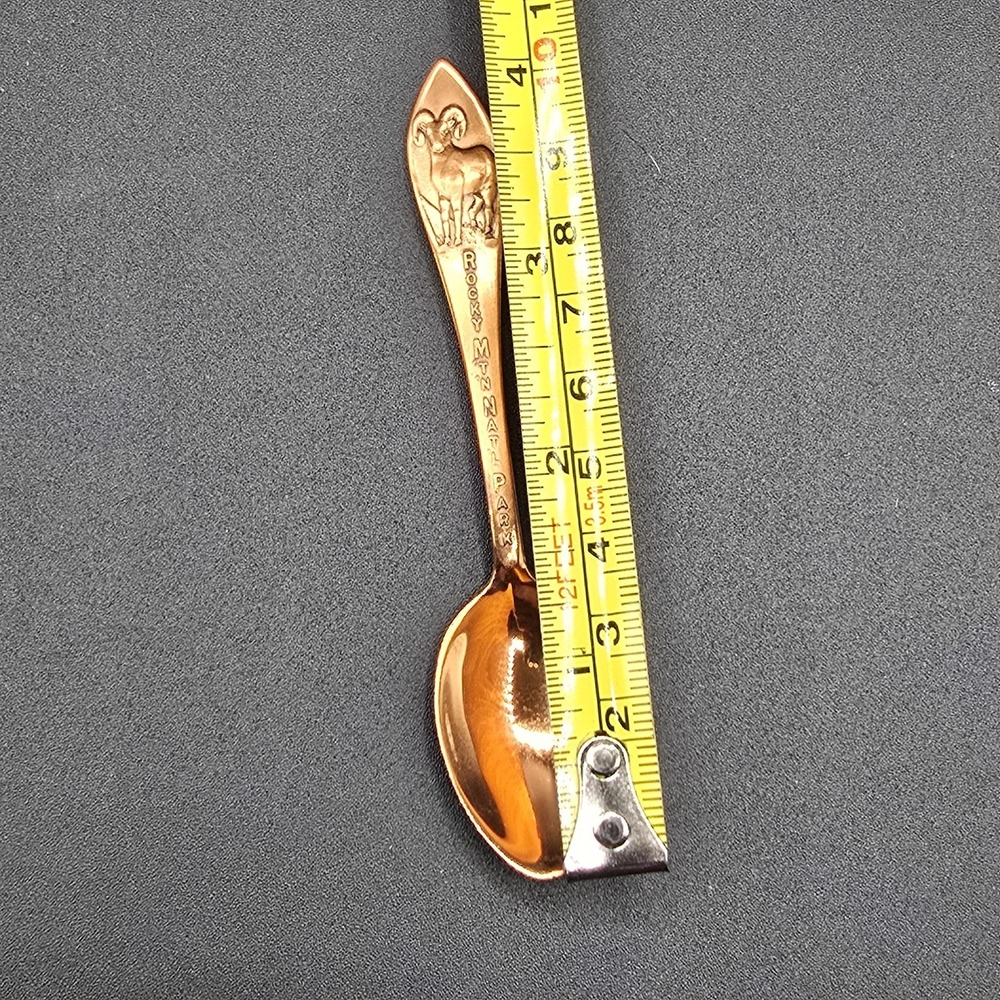 Vintage Rocky Mountain National Park Solid Copper Souvenir State Spoon Ram RARE - Picture 7 of 7